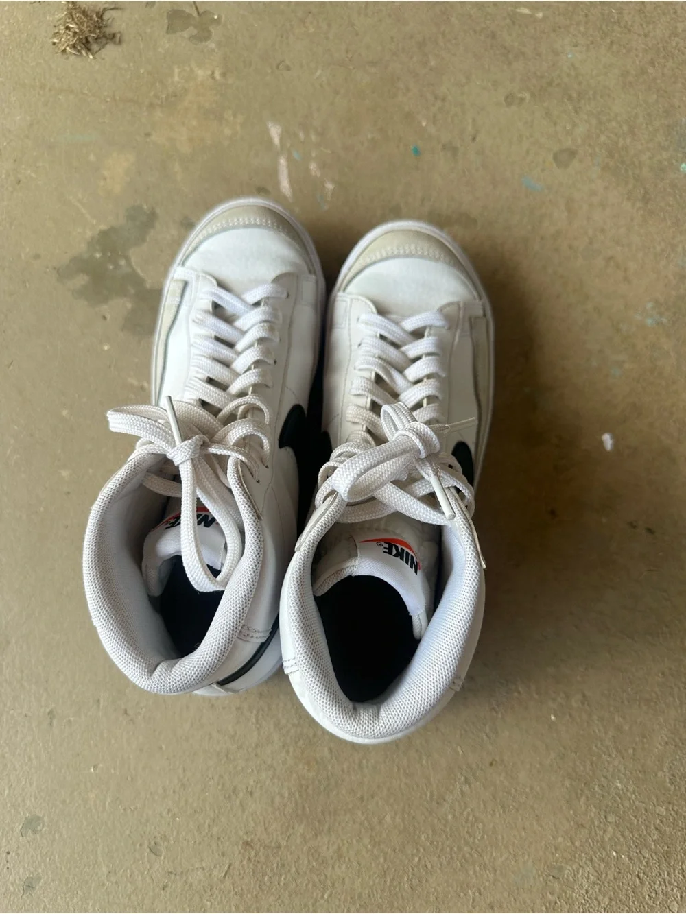 Nike White & Black High-Top Kids Sneakers